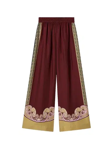La DoubleJ Women's Palazzo Pants - Kells Swirl Burgundy | Thumbnail 1