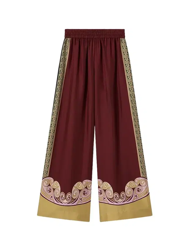 La DoubleJ Women's Palazzo Pants - Kells Swirl Burgundy