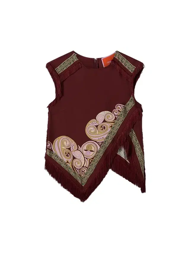 La DoubleJ Women's Scarf Top - Kells Swirl Burgundy