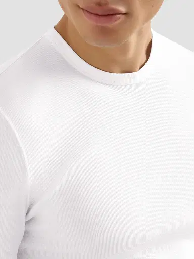 Brunello Cucinelli Men's Stretch Cotton and Modal Ribbed Jersey Crewneck T-Shirt - White | Thumbnail 6