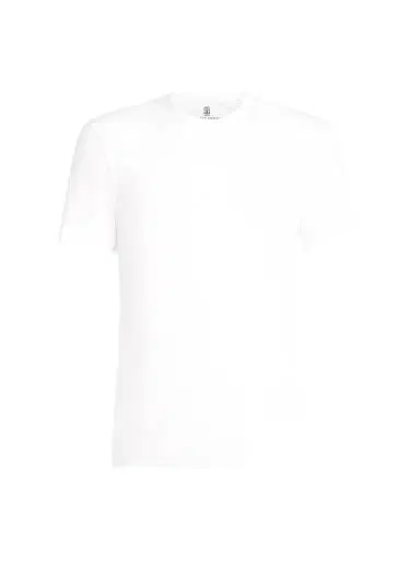 Brunello Cucinelli Men's Stretch Cotton and Modal Ribbed Jersey Crewneck T-Shirt - White | Thumbnail 1