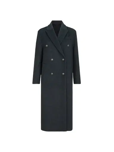 Brunello Cucinelli Women's Hand-Crafted Coat in Cashmere Beaver Double Cloth with Monili - Blue - Size 4 | Thumbnail 1 Brunello Cucinelli Women's Hand-Crafted Coat in Cashmere Beaver Double Cloth with Monili - Blue - Size 4 | Thumbnail 1
