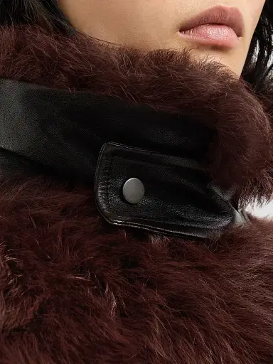 Brunello Cucinelli Women's Lux Shearling Vest with Nappa Leather Belt and Monili - Burgundy - Size 4 | Thumbnail 6 Brunello Cucinelli Women's Lux Shearling Vest with Nappa Leather Belt and Monili - Burgundy - Size 4 | Thumbnail 6