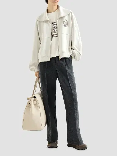 Brunello Cucinelli Women's Cotton Jersey T-Shirt with Embroidery | Thumbnail 2