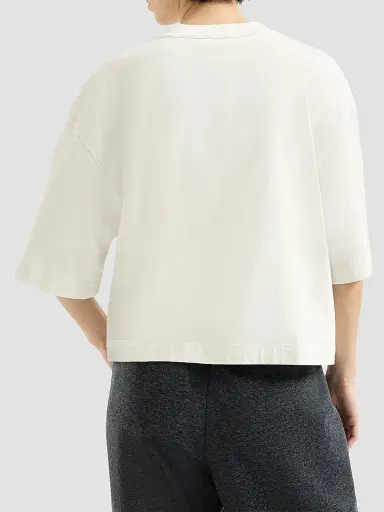Brunello Cucinelli Women's Cotton Jersey T-Shirt with Embroidery | Thumbnail 4