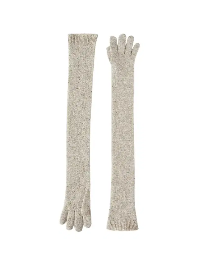 Brunello Cucinelli Women's Lace Flowers Knit Long Gloves in Sparkling Mohair and Virgin Wool - Buff
