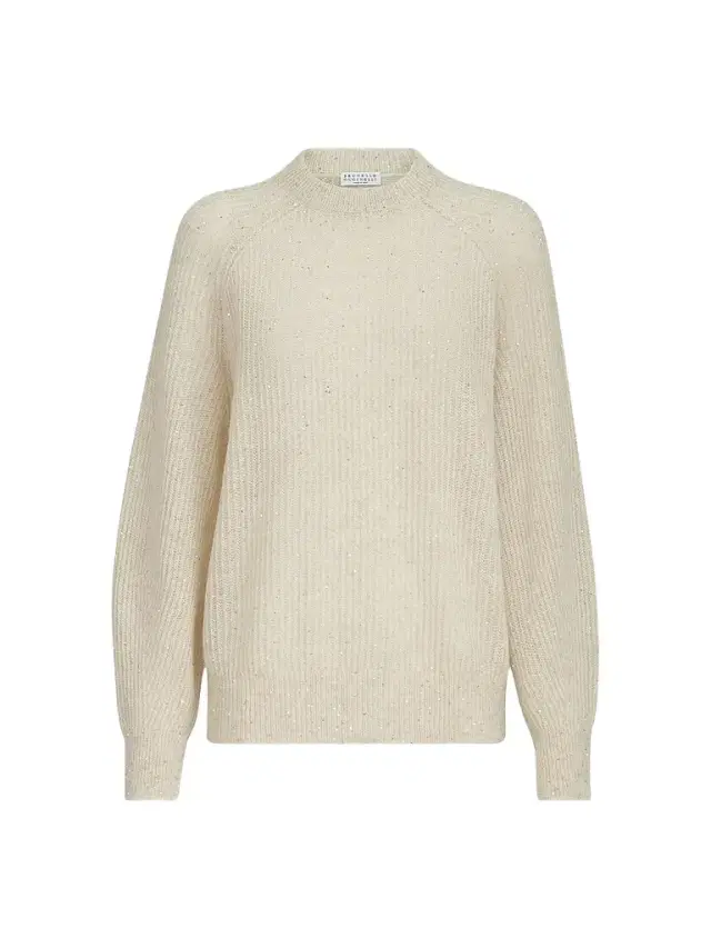 Brunello Cucinelli Women's Mohair, Cotton and Wool Diamond Yarn English Rib Sweater -