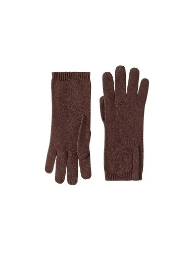 Brunello Cucinelli Women's Cashmere Knit Gloves with Monili - Brown | Thumbnail 1