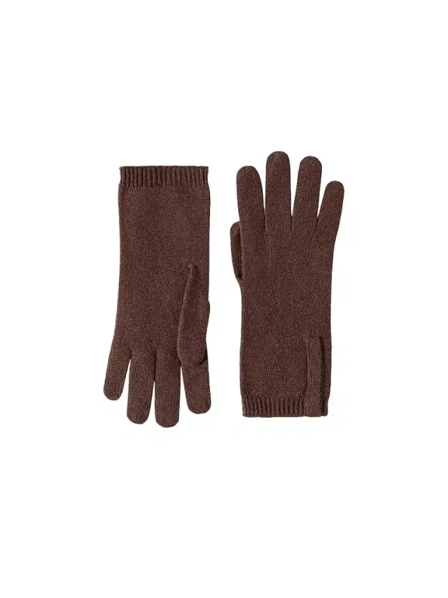 Brunello Cucinelli Women's Cashmere Knit Gloves with Monili - Brown