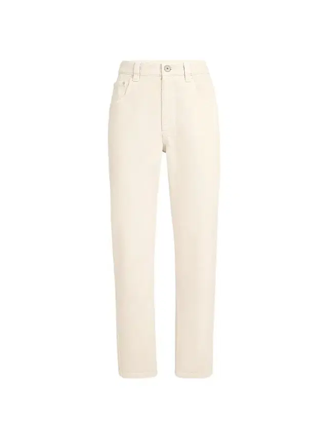 Brunello Cucinelli Women's Dyed Denim Five-Pocket Straight Jeans with Shiny Bartack - Milk