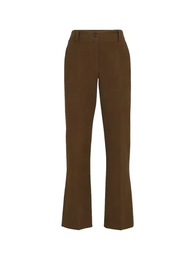 Women's Stretch Cotton Moleskin Cigarette Trousers - Cocoa - Size 4