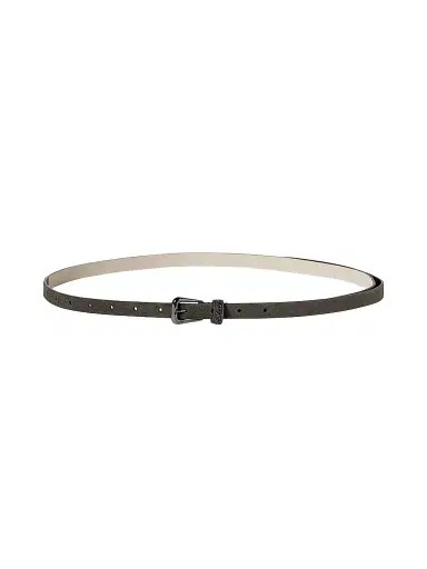 Brunello Cucinelli Women's Suede Belt with Shiny Loop | Thumbnail 1 Brunello Cucinelli Women's Suede Belt with Shiny Loop | Thumbnail 1