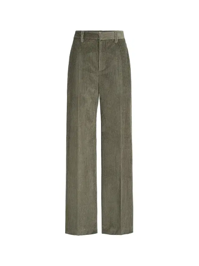 Brunello Cucinelli Women's Cotton Corduroy Loose Trousers with Monili - Origano