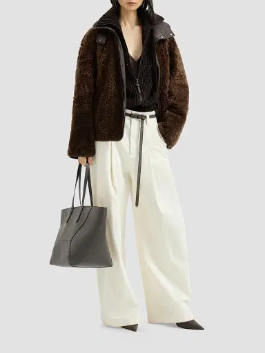 Brunello Cucinelli Women's Stretch Silk Satin Camisole Top - Brown | Thumbnail 2 Brunello Cucinelli Women's Stretch Silk Satin Camisole Top - Brown | Thumbnail 2