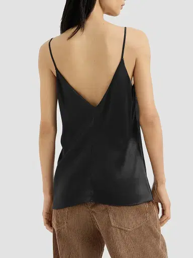 Brunello Cucinelli Women's Stretch Silk Satin Camisole Top - Black | Thumbnail 4 Brunello Cucinelli Women's Stretch Silk Satin Camisole Top - Black | Thumbnail 4