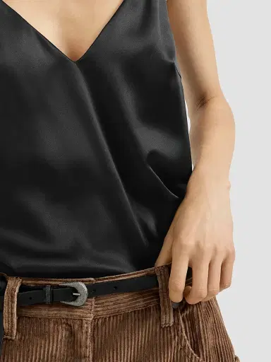 Brunello Cucinelli Women's Stretch Silk Satin Camisole Top - Black | Thumbnail 6 Brunello Cucinelli Women's Stretch Silk Satin Camisole Top - Black | Thumbnail 6