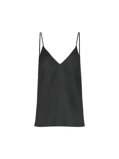 Brunello Cucinelli Women's Stretch Silk Satin Camisole Top - Black | Thumbnail 1 Brunello Cucinelli Women's Stretch Silk Satin Camisole Top - Black | Thumbnail 1