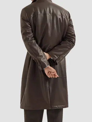 Brunello Cucinelli Men's Nappa Leather Overcoat with Thermore Padding - Brown | Thumbnail 4