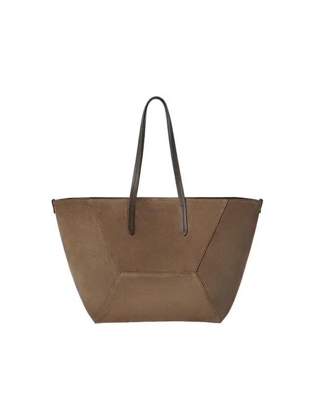 Women's Duo Tote Bag in Suede with Monili - Brown