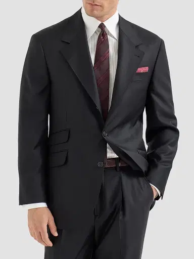 Brunello Cucinelli Men's Super 150s Virgin Wool Four Season Batavia Cavallo Tailor Blazer - Black | Thumbnail 3
