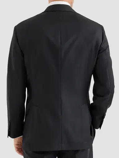 Brunello Cucinelli Men's Super 150s Virgin Wool Four Season Batavia Cavallo Tailor Blazer - Black | Thumbnail 4