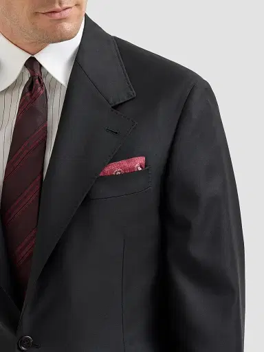 Brunello Cucinelli Men's Super 150s Virgin Wool Four Season Batavia Cavallo Tailor Blazer - Black | Thumbnail 6
