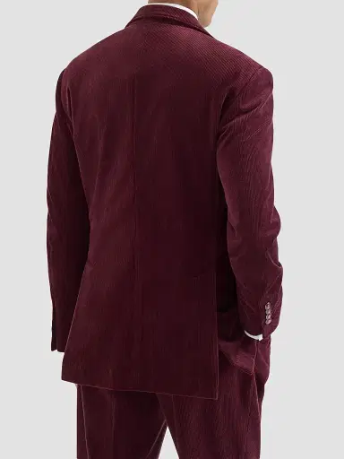 Brunello Cucinelli Men's Comfort Cotton and Cashmere Corduroy Cavallo Tailor Blazer - Bordeaux | Thumbnail 4