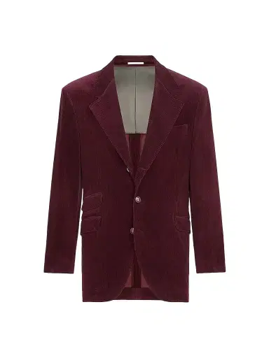 Brunello Cucinelli Men's Comfort Cotton and Cashmere Corduroy Cavallo Tailor Blazer - Bordeaux | Thumbnail 1