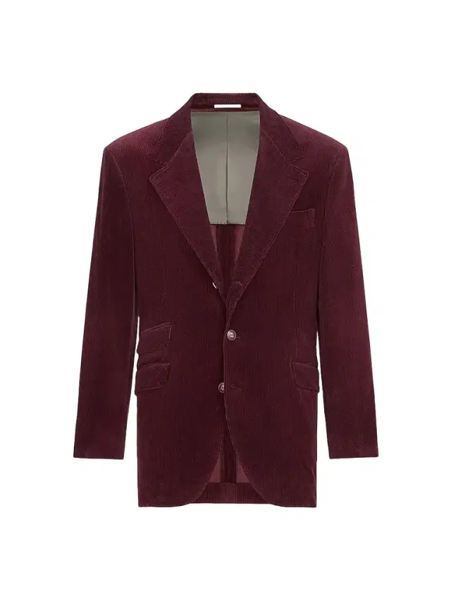 Brunello Cucinelli Men's Comfort Cotton and Cashmere Corduroy Cavallo Tailor Blazer - Bordeaux