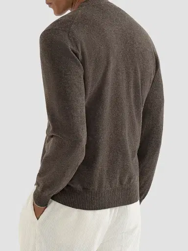 Brunello Cucinelli Men's Cashmere Cardigan - Brown | Thumbnail 4