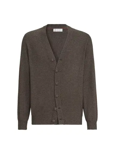 Brunello Cucinelli Men's Cashmere Cardigan - Brown | Thumbnail 1
