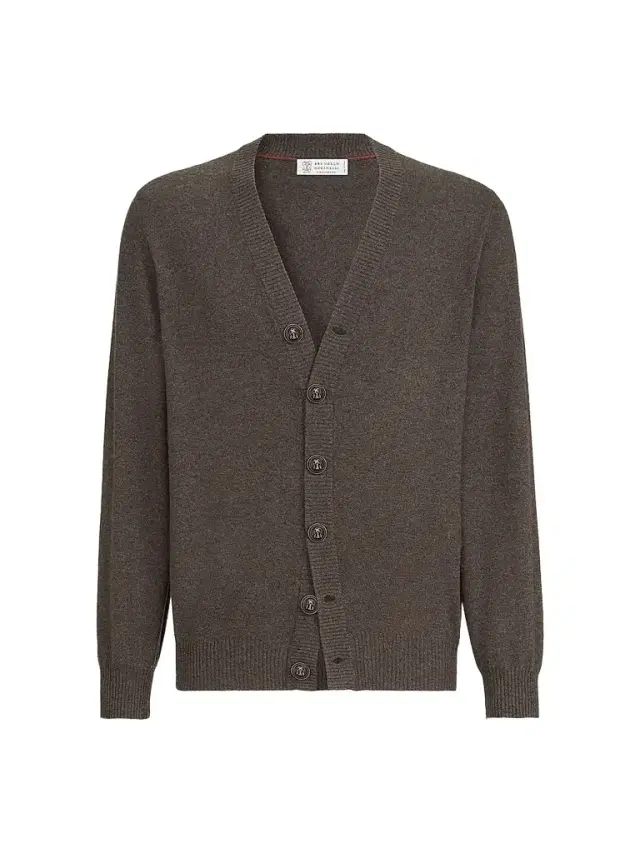 Men's Cashmere Cardigan - Brown