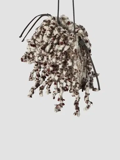 Brunello Cucinelli Women's Dazzling Twist Embroidery Pouch Bag with Precious Chain | Thumbnail 5 Brunello Cucinelli Women's Dazzling Twist Embroidery Pouch Bag with Precious Chain | Thumbnail 5
