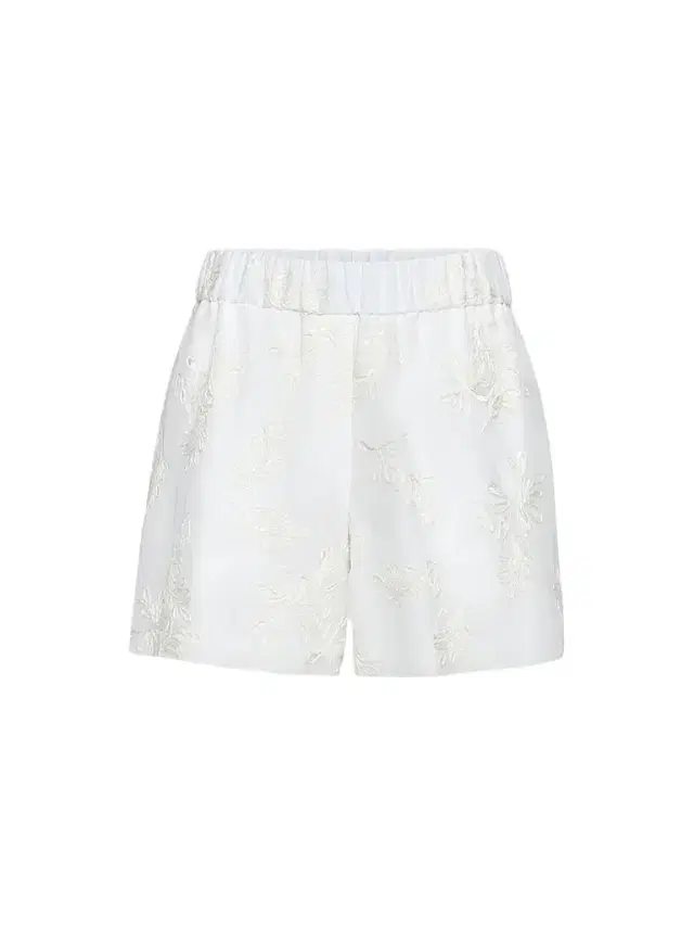 Women's Cotton Organza Shorts with Dazzling Broderie Anglaise - White