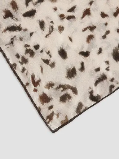 Brunello Cucinelli Women's Lynx Print Silk Foulard | Thumbnail 2