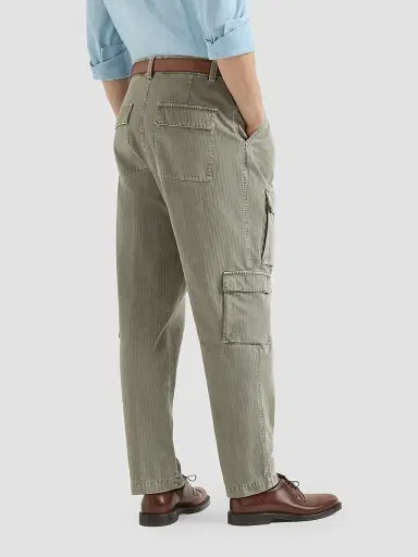 Brunello Cucinelli Men's Cotton Chevron Trousers with Cargo Pockets and Waist Tabs - Military | Thumbnail 4