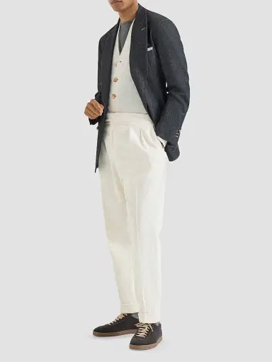 Brunello Cucinelli Men's Cashmere Cardigan - Panama | Thumbnail 2