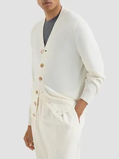 Brunello Cucinelli Men's Cashmere Cardigan - Panama | Thumbnail 3