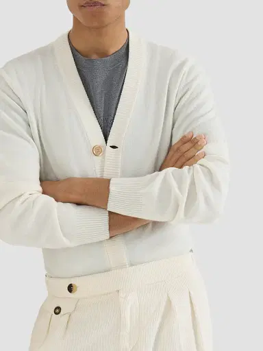 Brunello Cucinelli Men's Cashmere Cardigan - Panama | Thumbnail 5