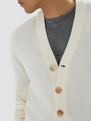 Brunello Cucinelli Men's Cashmere Cardigan - Panama | Thumbnail 6
