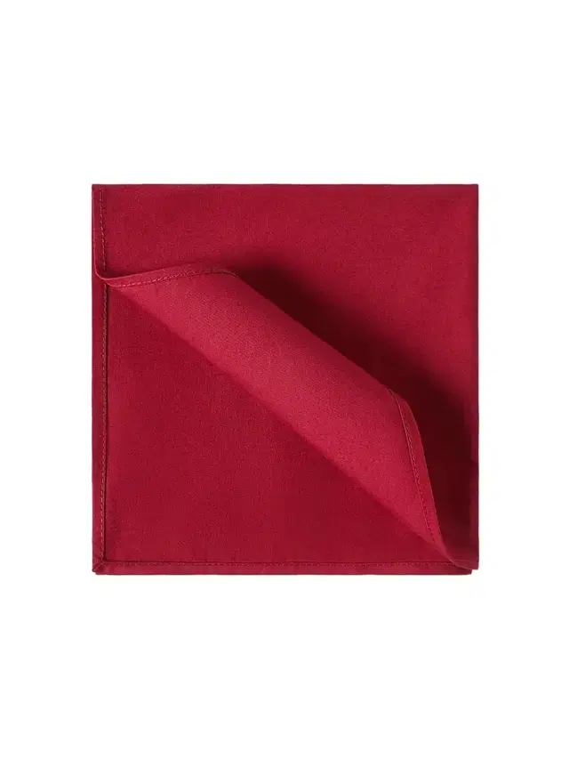 Brunello Cucinelli Men's Red Cotton Twill Pocket Square for Tuxedo