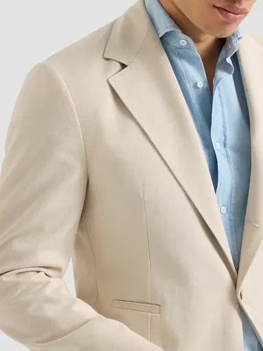 Brunello Cucinelli Men's Cotton and Virgin Wool Gabardine Deconstructed Blazer - Vanilla - Size 46 | Thumbnail 4 Brunello Cucinelli Men's Cotton and Virgin Wool Gabardine Deconstructed Blazer - Vanilla - Size 46 | Thumbnail 4