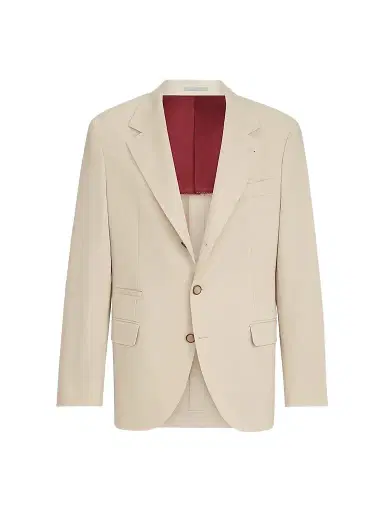 Brunello Cucinelli Men's Cotton and Virgin Wool Gabardine Deconstructed Blazer - Vanilla - Size 46 | Thumbnail 1 Brunello Cucinelli Men's Cotton and Virgin Wool Gabardine Deconstructed Blazer - Vanilla - Size 46 | Thumbnail 1