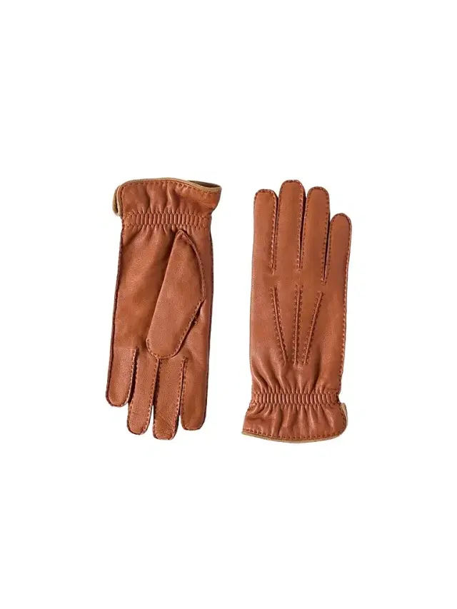 Brunello Cucinelli Men's Nappa Leather Gloves with Cashmere Knit Lining - Brown