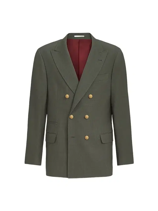 Brunello Cucinelli Men's Virgin Wool Canvas One-and-a-Half Breasted Deconstructed Blazer - Forest Green