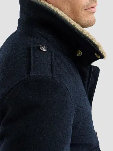 Brunello Cucinelli Men's Bonded Cashmere Beaver Cloth Bomber Jacket - Blue - Size 48 | Thumbnail 6