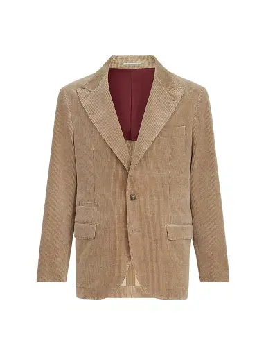 Brunello Cucinelli Men's Comfort Cotton and Cashmere Corduroy Deconstructed Blazer - Camel - Size 44 | Thumbnail 1 Brunello Cucinelli Men's Comfort Cotton and Cashmere Corduroy Deconstructed Blazer - Camel - Size 44 | Thumbnail 1