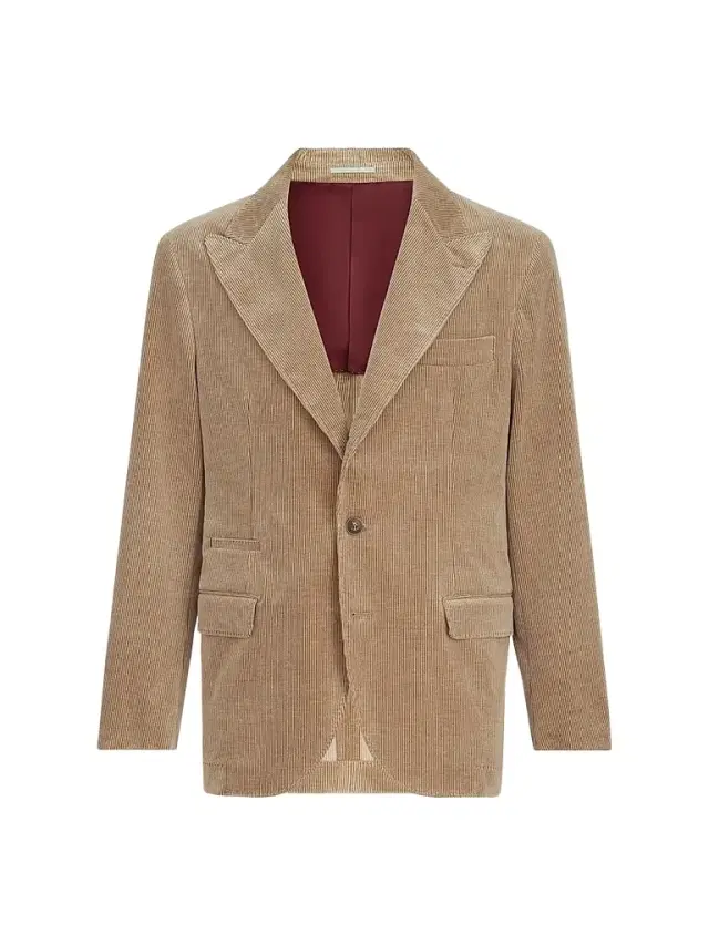 Brunello Cucinelli Men's Comfort Cotton and Cashmere Corduroy Deconstructed Blazer - Camel
