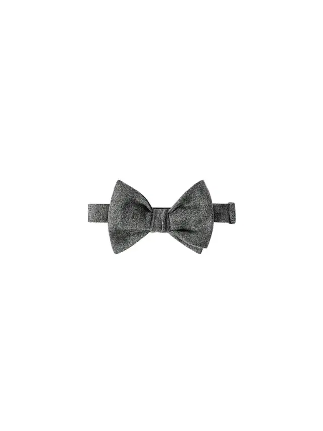 Brunello Cucinelli Men's Wool, Silk and Cashmere Lightweight Flannel Bow Tie - Dark Grey