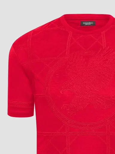 Stefano Ricci Men's Embroidered Cotton T-Shirt | Thumbnail 2